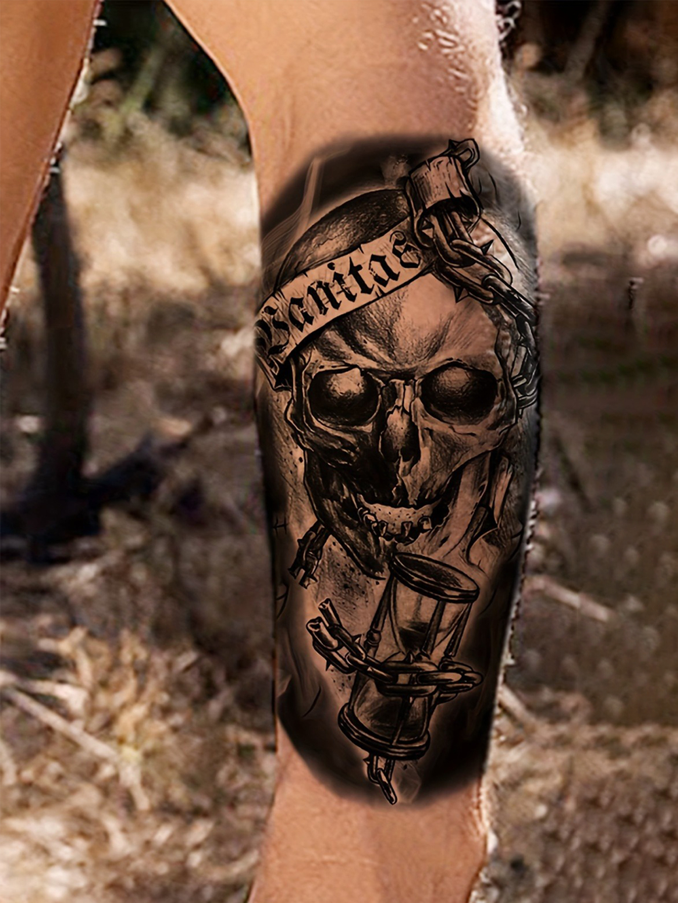 Skull Ghost  Temporary Tattoo Sticker